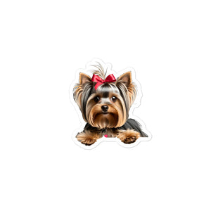 Petpaws Yorkie Bow dog Bubble-free stickers