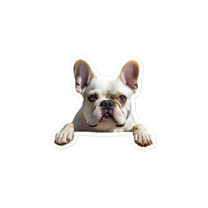 Peptaws White French bulldog Bubble-free stickers