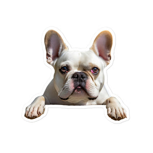 Peptaws White French bulldog Bubble-free stickers